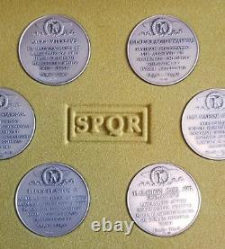 Spqr The Twelve Caesars Sterling Silver Medal Medallion Set Franklin Mint