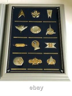 Star Trek Franklin Mint Set of 2 Insignia Collections. 925 Sterling Silver/Gold