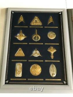 Star Trek Franklin Mint Set of 2 Insignia Collections. 925 Sterling Silver/Gold