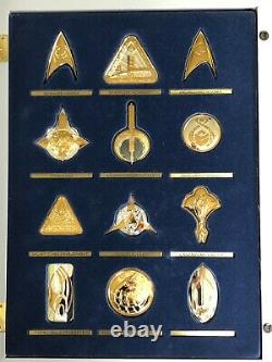 Star Trek Franklin Mint Set of 2 Insignia Collections. 925 Sterling Silver/Gold