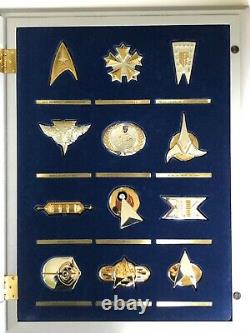 Star Trek Franklin Mint Set of 2 Insignia Collections. 925 Sterling Silver/Gold