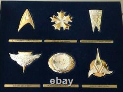 Star Trek Franklin Mint Set of 2 Insignia Collections. 925 Sterling Silver/Gold