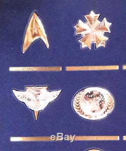 Star Trek Franklin Mint Silver Insignia Collection- Series I with Display Case