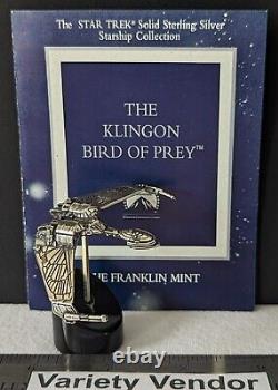 Star Trek Franklin Mint Solid Sterling Silver Starship The Klingon Bird Of Prey