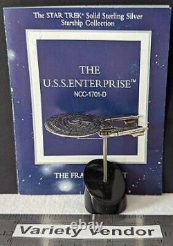 Star Trek Franklin Mint Sterling Silver Starship U. S. S. Enterprise NCC-1701-D
