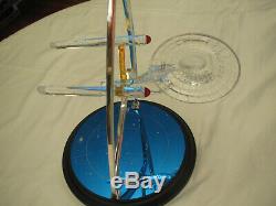 Star Trek Franklin Mint U. S. S. Enterprise In Crystal, Gold And Silver New