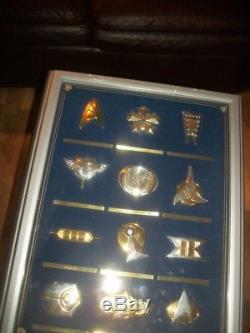 Star Trek Insignia. 925 Sterling Silver Series With Display Franklin Mint 1992
