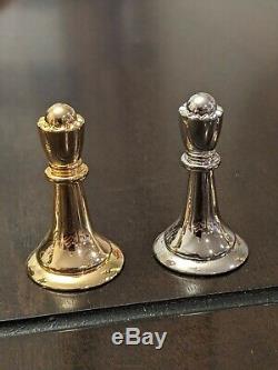 Star Trek TOS Franklin Mint Tridimensional 3D Chess Board Set Silver Gold Pieces