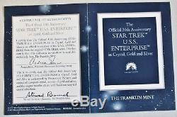 Star Trek USS Enterprise Crystal Gold Silver 30th anniversary Franklin Mint COA