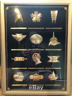 Star Trek sterling silver and gold 12 insignia collection Franklin Mint 1992