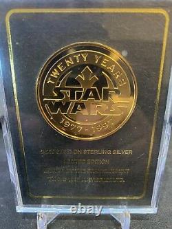 Star Wars 20th Anniversary Commemorative Medal-24kt Gold on solid Sterling Silve