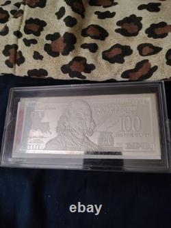 State Silver $100 bill. 999 Fine Silver The Federated Mint Ben Franklin one oz