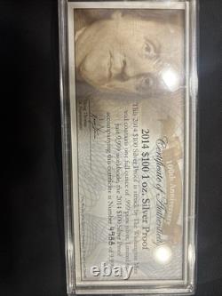 State Silver $100 bill. 999 Fine Silver The Federated Mint Ben Franklin one oz