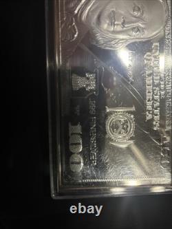 State Silver $100 bill. 999 Fine Silver The Federated Mint Ben Franklin one oz