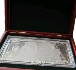 State Silver $100 bill. 999 Fine Silver The Washington Mint Ben Franklin one oz
