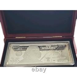 State Silver $100 bill. 999 Fine Silver The Washington Mint Ben Franklin one oz