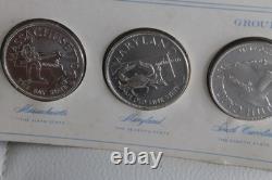 States the Union Series Group 2 Sterling Silver Proofs 5 Coins set Franklin Mint