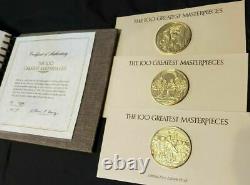 Sterling 925 Silver Gold Coins 100 Greatest Masterpiece Franklin Mint collection