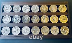 Sterling Silver 1970s Longines Symphonette American Triumph Coins 60 Coin Set