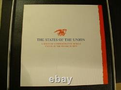 Sterling Silver 50 Coin States Of The Union Complete Book & Coa Franklin Mint