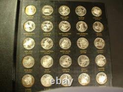 Sterling Silver 50 Coin States Of The Union Complete Book & Coa Franklin Mint