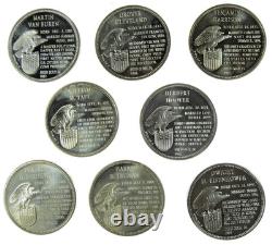 Sterling Silver 8 President Lot 925 268 Grams 8.6 Troy oz Round/Art Bars