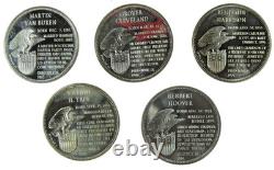 Sterling Silver 8 President Lot 925 268 Grams 8.6 Troy oz Round/Art Bars