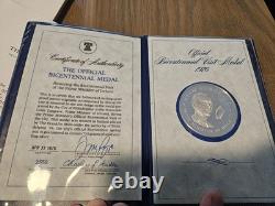 Sterling Silver Bicentennial Visit Medal Liam-Cosgrave of Ireland Franklin Mint