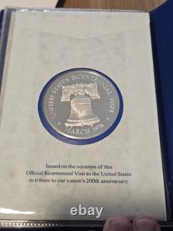 Sterling Silver Bicentennial Visit Medal Liam-Cosgrave of Ireland Franklin Mint