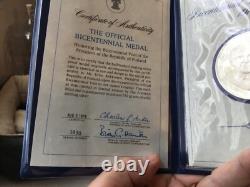Sterling Silver Bicentennial Visit Medal U. Kekkonen of Finland Franklin Mint 76