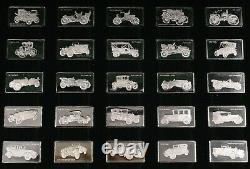 Sterling Silver Cars Miniature Collection. 925 1g x 100 BOX Franklin Mint + COA