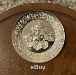 Sterling Silver Floral Alphabet Plates by Franklin Mint 26 mini-plates 274 Grams