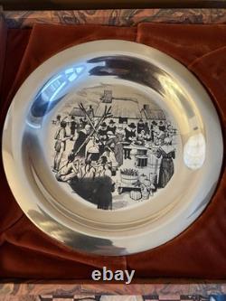 Sterling Silver Franklin Mint 1972 Thanksgiving Plate 7.16oz