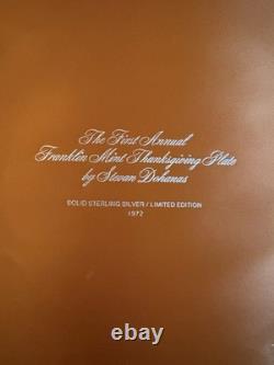 Sterling Silver Franklin Mint 1972 Thanksgiving Plate 7.16oz