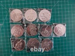 Sterling Silver Franklin Mint Medal Lot of 10 Genius of Michelangelo BBB