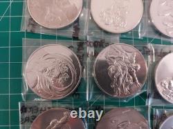 Sterling Silver Franklin Mint Medal Lot of 10 Genius of Michelangelo BBB