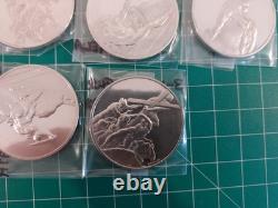 Sterling Silver Franklin Mint Medal Lot of 10 Genius of Michelangelo BBB