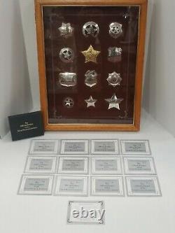 Sterling Silver Official Badges Of Great Western Lawmen (franklin Mint) Ref#3232