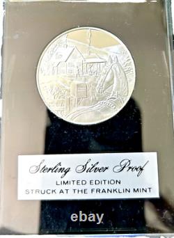 Sterling Silver Proofs 1972 Franklin Mint Holiday Medals Set 4 In Box/w Stands