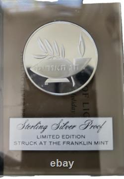 Sterling Silver Proofs 1972 Franklin Mint Holiday Medals Set 4 In Box/w Stands