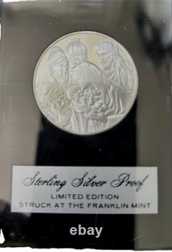 Sterling Silver Proofs 1972 Franklin Mint Holiday Medals Set 4 In Box/w Stands