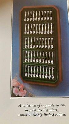 Sterling Silver Spoon Miniatures Set By The Franklin Mint Official State Flower