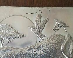 Sterling Silver Wall Sculpture The Lords of the Serengeti by Franklin Mint AG