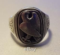 Super Rare Georg Jensen Men's Sterling Silver Eagle Ring From Franklin Mint