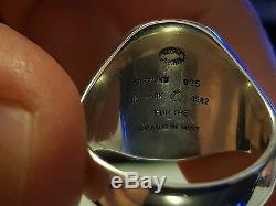 Super Rare Georg Jensen Men's Sterling Silver Eagle Ring From Franklin Mint