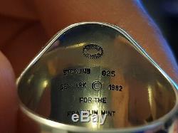 Super Rare Georg Jensen Men's Sterling Silver Eagle Ring From Franklin Mint