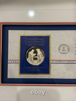 Surrender At Saratoga Sterling Silver Proof Franklin Mint Postmaster Framed