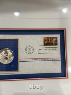 Surrender At Saratoga Sterling Silver Proof Franklin Mint Postmaster Framed