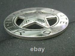 Texas State Ranger Badge STERLING SILVER Cut-Out Star FRANKLIN MINT Peso