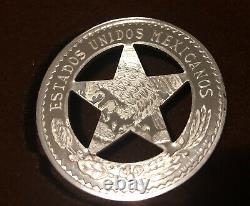 Texas State Ranger Badge STERLING SILVER Cut-Out Star FRANKLIN MINT Peso 1987